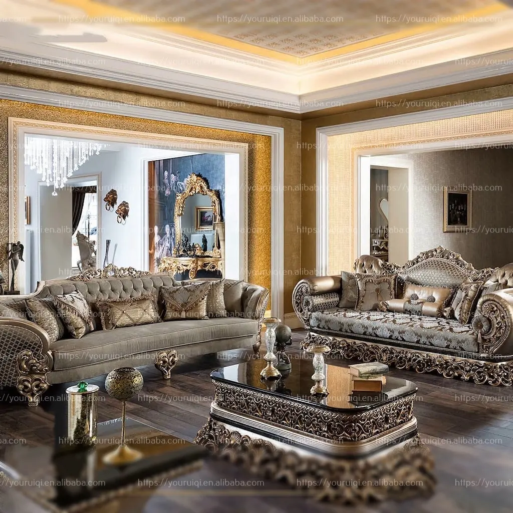 Divano antico a due posti Royal Wedding Sofa Set di divani di lusso per soggiorno