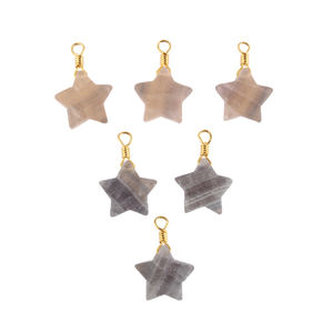 Conector envuelta en alambre de estrella, pequeño fluorita natural, chapado en oro/plata, conectores de diseño elegante bohemio, precio de fábrica - Product Image 5