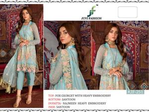 Foux-ropa de fiesta de georgette, traje indio paquistaní de 3 piezas sin costuras, vestidos asiáticos de estilo paquistaní - Product Image 3