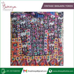 Banjara-bordado a mano de algodón, yugo, Tribal, asiático, Vintage, parches pequeños para el cuello, venta al por mayor - Product Image 6