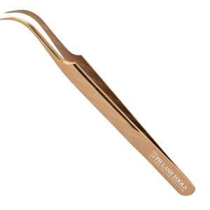 Gold Wide Curved Tip Eyelash Extension Tweezer Private Label, Best Tweezers for Eyelash Extensions Private Label - Product Image 2