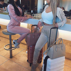 2019 <b>Velvet</b> Velour Brand New <b>Women</b> <b>Tracksuit</b> Hoodies Unisex <b>Velvet</b> Velour Swag Fashion Sweatshirt & Pants Sets - Product Image 4