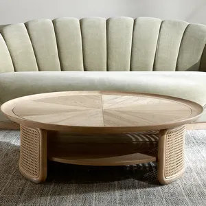 Nordic Fashion High-End Hotel Sales Afdeling B & B Woonkamer Gemaakt Van Massief Hout Rotan Salontafel custom F Urniture