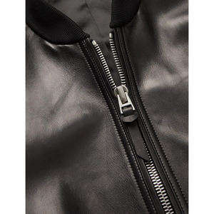 Veste en cuir pour hommes, avec fermeture éclair, avec poches, unisexe, Logo personnalisé, vente en gros, 2021 - Product Image 3