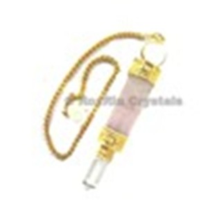 Péndulo de 3 piezas de cuarzo rosa con cadena a la venta | Péndulo de 3 piezas de cuarzo rosa con cadena en línea - Product Image 1