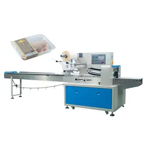 Arus Wrapping Peralatan untuk Ayam Horizontal Packing Machine Produsen