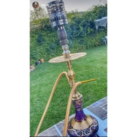 Chicha miniature de luxe Farida égyptienne en laiton massif, technique de laque, 65 cm, finition oxyde d'or, option de vente en gros disponible