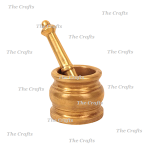 Mortero y mortero chapado en oro de latón para restaurante y hogar cocina hierbas y especias herramientas Imam Dasta - Product Image 6