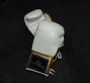 Guantes de Boxeo Regal Blancos y Dorados de Cuero PU, Duraderos, para Sparring y Fitness, Aptos para Todas las Estaciones - Product Image 1