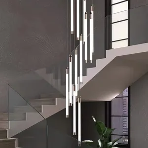 Staircase Long Chandelier Extremely Simple Duplex Building Modern Simple Overhead Chandelier