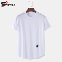 T-shirt décontracté à col rond pour homme Sportsly International 100% coton, logo personnalisé imprimé en sérigraphie, 220g, respirant