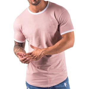 Camiseta de Jersey de algodón 100% personalizada para hombre, transpirable, de talla grande, diseño a rayas, manga corta, estampado de verano, técnica bordada - Product Image 1