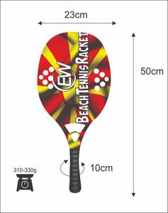 Raquettes de beach tennis avec face de 22 mm, poids de 320-340 g, longueur de 50 cm, poignée en fibre de carbone, filet en fibre de verre - Product Image 3