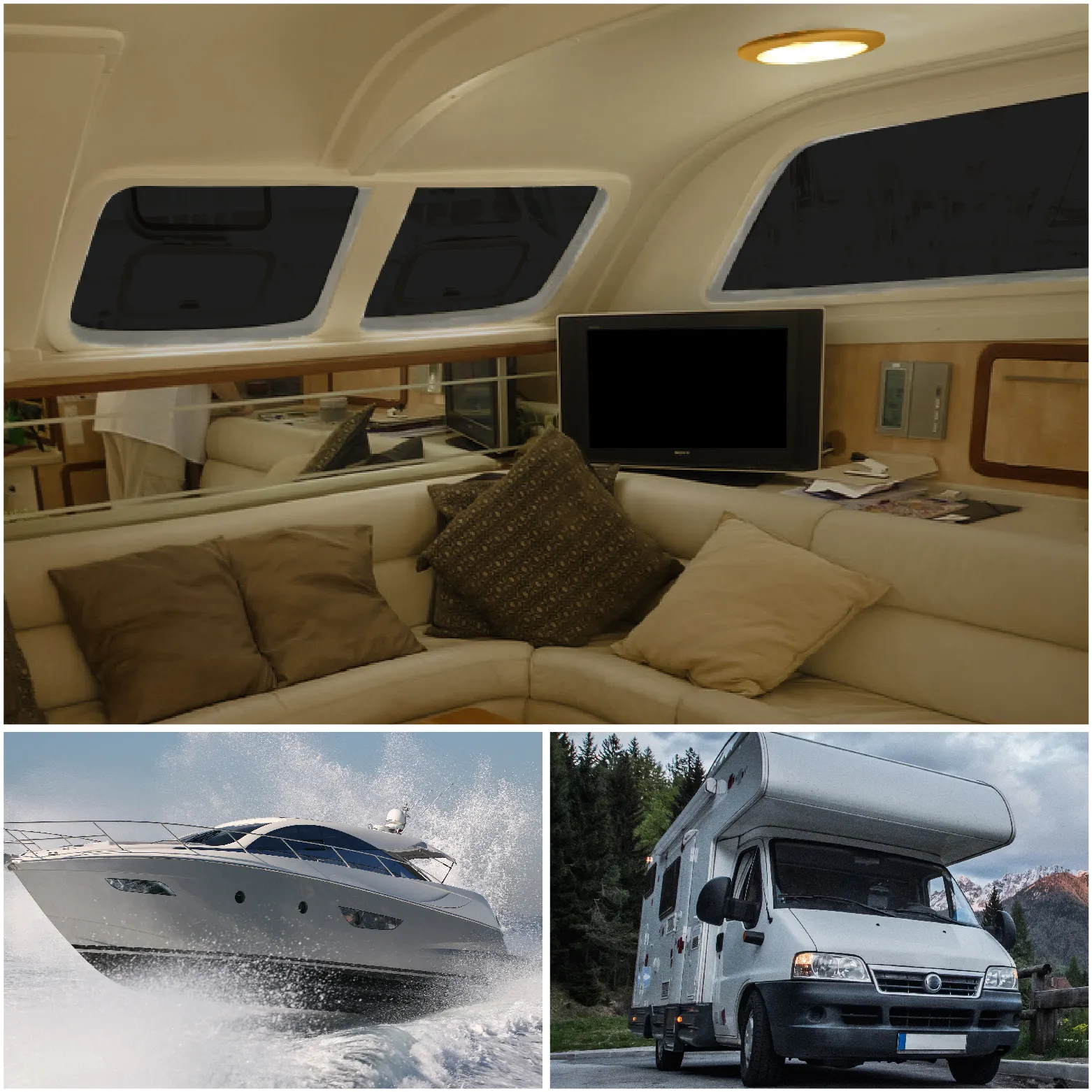 Luz de techo de cúpula IP67 para caravana, luz LED blanca cálida y fría de 150mm para caravana marina, Campervan, RV