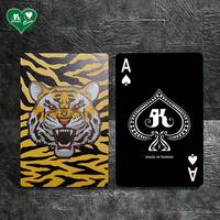 Cartes à jouer en plastique pour impression couleur sur fond noir, série American Tiger Poker, finition mate spéciale partielle, pour la famille