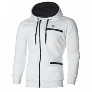 Sudadera con capucha informal de mezclilla con cremallera y estampado digital para hombre, de invierno - Product Image 6
