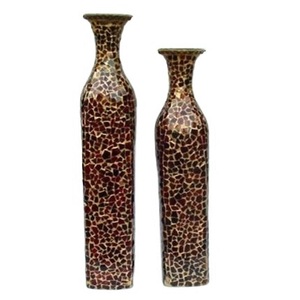 High Quality Modern Glass <b>Mosaic</b> Iron Flower <b>Vases</b> Latest Amber Color <b>Vases</b> for Home Decoration Festive Occasion Flower <b>Vases</b> - Product Image 1