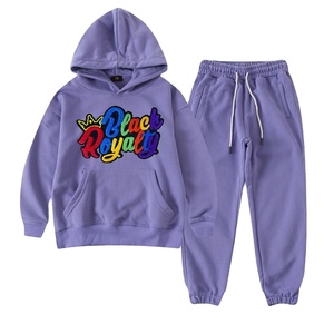 CUSTOM LOGO CHENILLE EMBROIDERY SWEATSUIT COTTON <b>FLEECE</b> - Product Image 4