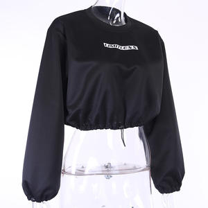 customize logo winter Woman plus size Streetwear Hoodie blouse Crop Top zip up designer Pullover Hoodies for women - Product Image 1