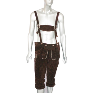 <b>Brown</b> Color Deer Skin Made Customized Lederhosen <b>Shorts</b> With Customized <b>Shorts</b> With OEM ODM Service - Product Image 5