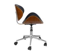 Chaise de bureau moderne de haute qualité et durable pour salle de réunion, pivotante à 360 degrés, siège réglable en hauteur, en contreplaqué d'érable/noyer et PU