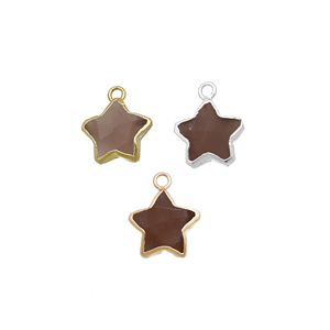 จี้พลอยรูปดาวคริสตัลควอตซ์-ทองเหลืองไฟฟ้าชุบทองจี้เสน่ห์สำหรับทำเครื่องประดับทุกเพศ - Product Image 4