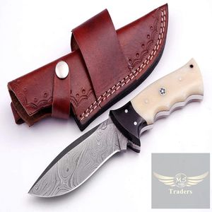 มีดล่าสัตว์และตั้งแคมป์คมกริบ ด้ามไม้พะยูง มีดเชฟเหล็กดามัสกัส (MS-59) - Product Image 1