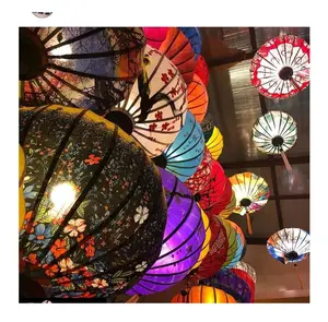 越南面料-节日用多种颜色的丝绸灯笼 // 琥珀 + 84383004939