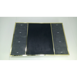 DAPHOCO Modèle 131, sous-verre/serviette de table rectangulaire en faux cuir de velours MDF et laiton, 0,635x0,432x0,01 pouces - Product Image 3