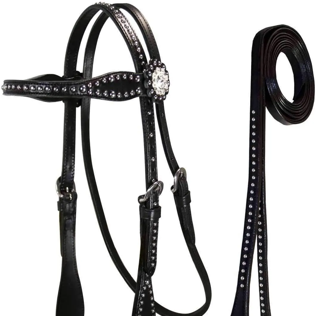 Y&Z Leather Headstall Set Breast Collar, Reins Set High Premium Quality Available Wholesale Price Horse Equestrian Suppliers