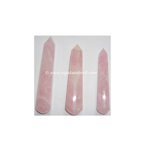 Varita de piedra de masaje facetada de cuarzo rosa 16 - Product Image 2
