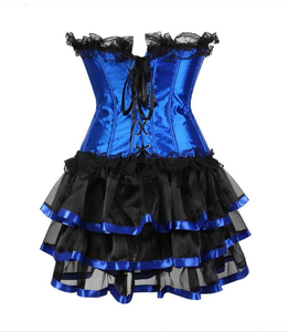 Sexy dentelle jupe fendue corps costume corset - Product Image 4