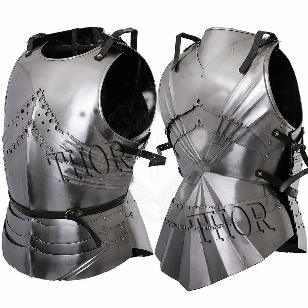 Middeleeuwse Ontwerp Armour Jacket Polish Afwerking Knight Vechter Kostuum 18 Gauge Staal Combat Body Armor Jasje