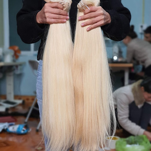 Cheveux humains vierges Remy du Vietnam BLONDE, trame simple, de 8 à 30 pouces, trame cousue à la machine - Product Image 2