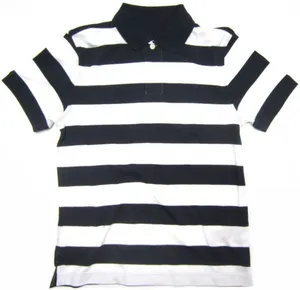 Preto/Branco Listrado Camisa Pólo Camisa Pólo de Rugby Esportes Polo Shirt dos homens Da Listra Vertical Polo Preto/branco