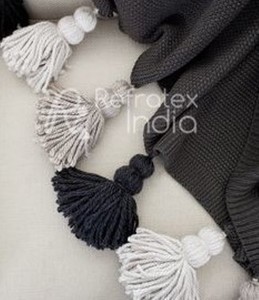 Mini borlas decorativas de algodón, fabricación india, precio al por mayor - Product Image 1