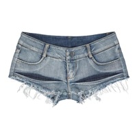 Short en jean mini déchiré coloré respirant taille haute à boutons pour femme, style décontracté, coupe ajustée, tendance streetwear - Grande Vente