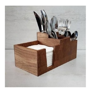 Porte-couteau de fourchette de cuillère de conception attrayante dans le porte-couverts en bois avec le porte-serviette pour l'usage à la maison de vaisselle - Product Image 2