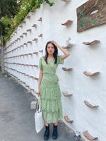 Nouveautés 2020 : Ensemble de jupes mi-mollet évasées à volants, motif floral, grande taille, pour femme, fabriqué au Vietnam, avec fermetures éclair naturelles
