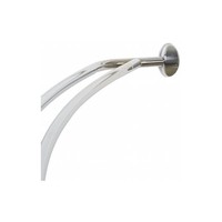 Tringle à rideau de douche incurvée à double rail, robuste, nickel brossé