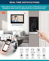 Sonnette vidéo intelligente de qualité supérieure, interphone vidéo WIFI 7 pouces, sonnette Alexa avec code d'empreintes digitales pour appartement