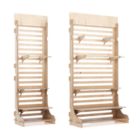 ESPOSIT SH-6200-001 Étagère murale en bois pour chaussures, logo personnalisé, étagères emboîtables, contreplaqué de bouleau 12/15 mm, magasins de détail GDO