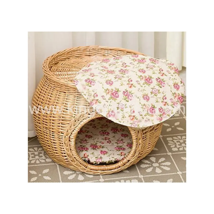NEW Product Natural Rattan Bed House Pet Beds Pet Kennel Wholesale From Vietnamese Handmade