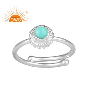 Arizona <b>Turquoise</b> Gemstone Women's <b>Ring</b> Jewelry Supplier Designer Fine Sterling Silver Jewelry Wholesaler - Product Image 1