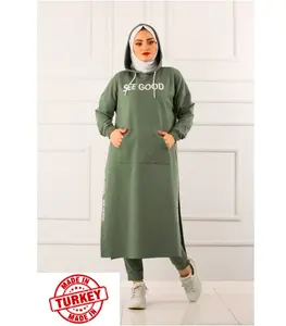 New Season Women New Summer Model 2 Piece Set Islamic Clothing Abaya Kaftan Dubai Arab Muslim Islamic Fashion Turkish Quality