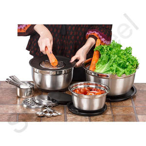 Tazón de Metal para almacenamiento de alimentos y vegetales, rallador de acero inoxidable alemán con cuchara medidora y juego de tazas - Product Image 3