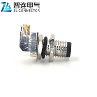 Conector Ethernet Industrial M12 para Panel Frontal, Montaje en Ángulo Recto en PCB, Conectores M12