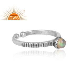 Bague en pierre précieuse d'opale éthiopienne naturelle 925, gros bijoux grande taille, Style Vintage, en argent, vente en gros - Product Image 3