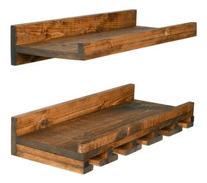 Estante de Pared para Botellas de Vino y Copas de Madera Estilo Vintage, Diseño Redondo Vintage, Decoración del Hogar, Enfriador de Cerveza, Soporte para Copas de Fiesta - Product Image 3