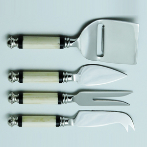 New Design Stainless Steel & <b>Bone</b> Design Thin Handmade <b>Handle</b> Tableware Cheese <b>Knife</b> Set of 4 Kitchen Tool - Product Image 2